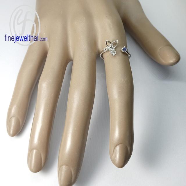 Finejewelthai แหวนไพลิน แหวนมินิมอล พลอยแท้ พร้อมใบรับรอง R1443bl 2