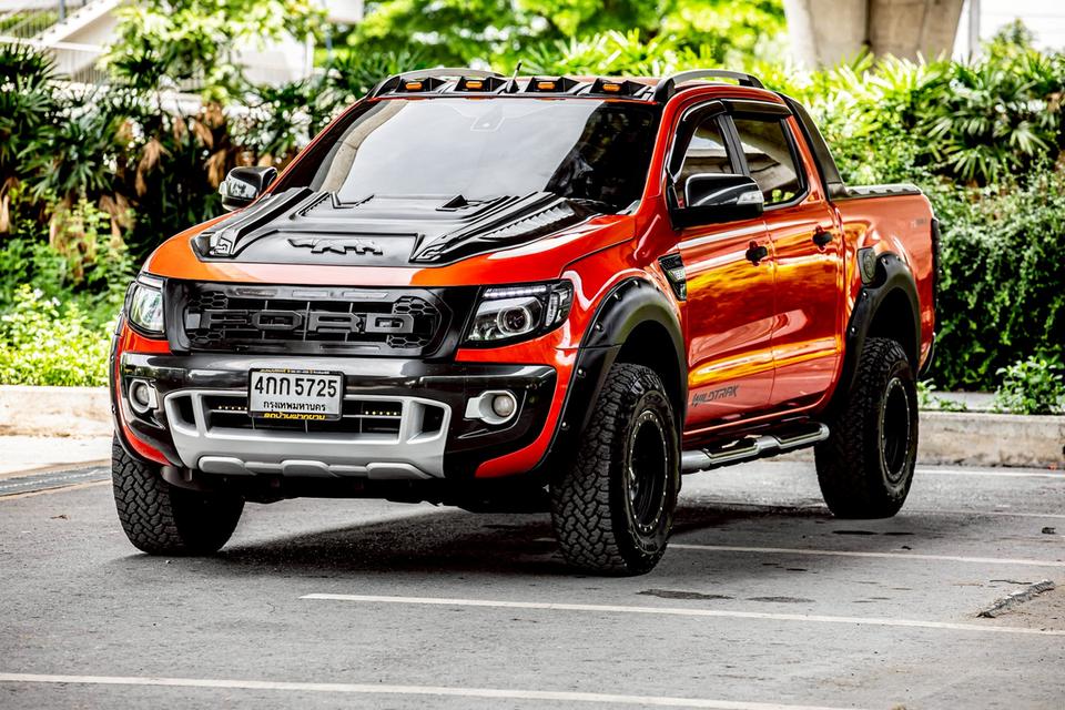 Ford Ranger 2.2 Wildtrak Hi-Lander Double Cab เกียร์ AT ปี 2015 สีส้ม มือเดียวป้ายแดง