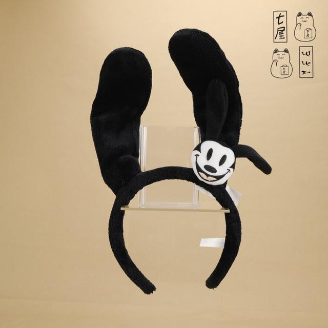 ตุ๊กตา ที่คาดผม หูดัดได้ กระต่าย สีดำ โอสวาลด์ ลักกี้ แรบบิท 🐰 Disney・Oswald The Lucky Rabbit Ears Headband・Adult Free Size・Standard・ขนาดสำเร็จ 31 cm