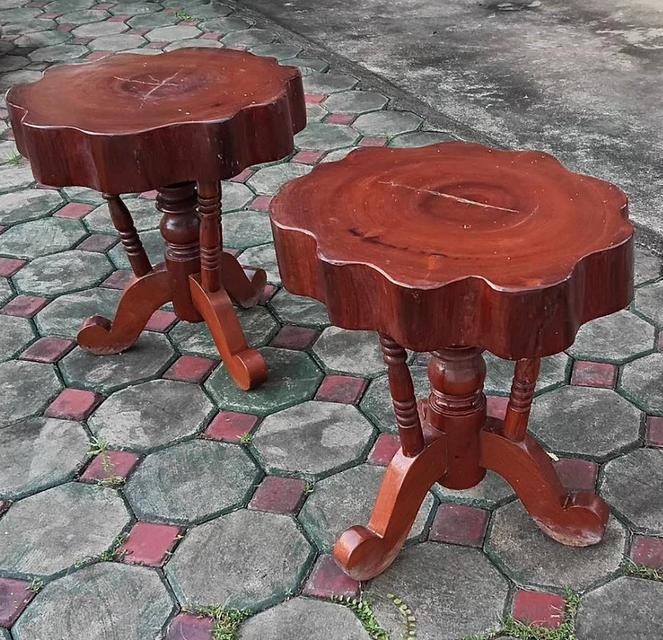 โต๊ะสตูลไม้สักแท้ Real teak wood stool