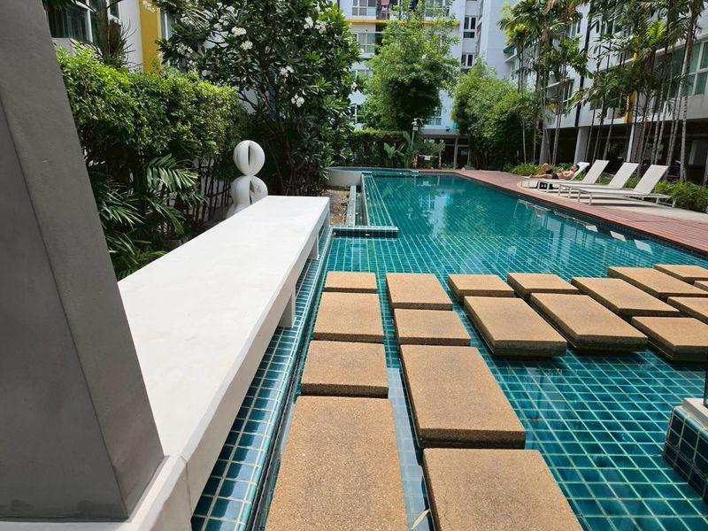 แอสปาย ศรีนครินทร์(เจ้าของขายเอง) แนวรถไฟฟ้าสีเหลือง ใกล้วิทยาลัยดุสิตธานี ตึก A ชั้น 2 ระเบียงหันทิศเหนือ ติดฝั่งสวน วิวส่วนตัว 17