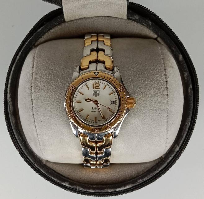 TAG Heuer Ladies SS/18k Gold WT1455 QB9457 Mother of Pearl Link Watch