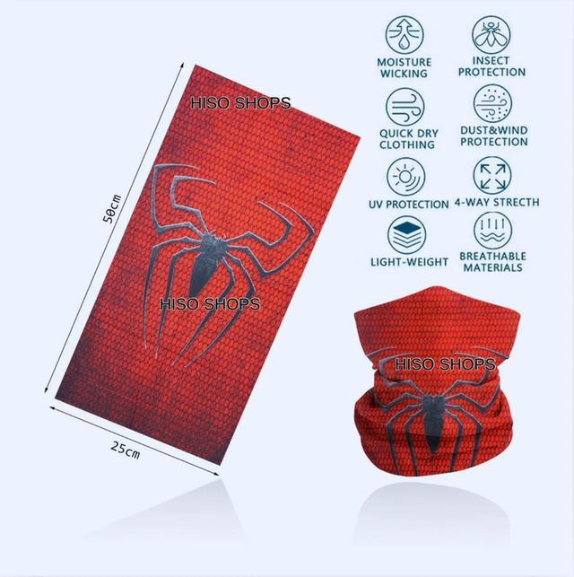 ผ้าบัฟฟ์ลายสไปเดอร์แมน SpiderMan ผ้ากันฝุ่น สุดเท่ห์ ผ้าคลุมหน้า เหมาะสำหรับขี่มอเตอร์ไซค์หรือขี่จักรยาน