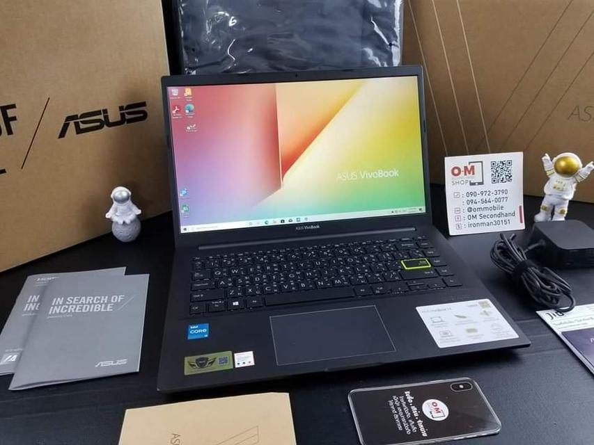 ขาย/แลก Asus VivoBook S413E Ram8 SSD512 Core i3-1115G4 ศูนย์ไทย ประกัน2ปีเต็ม สภาพเอี่ยม เพียง 14,500บาท  3