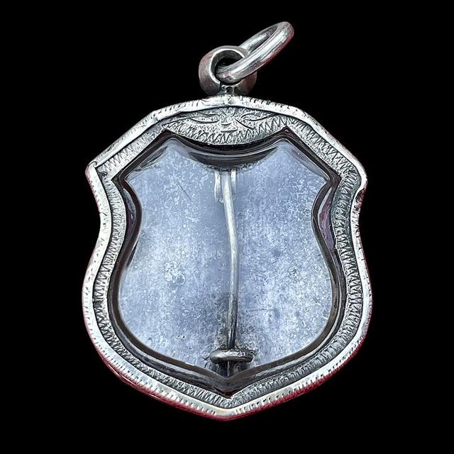 เหรียญอาร์มหลวงพ่อโสธรเนื้อเงิน พิมพ์5จุด ปี2498 ลงยาแดง 4