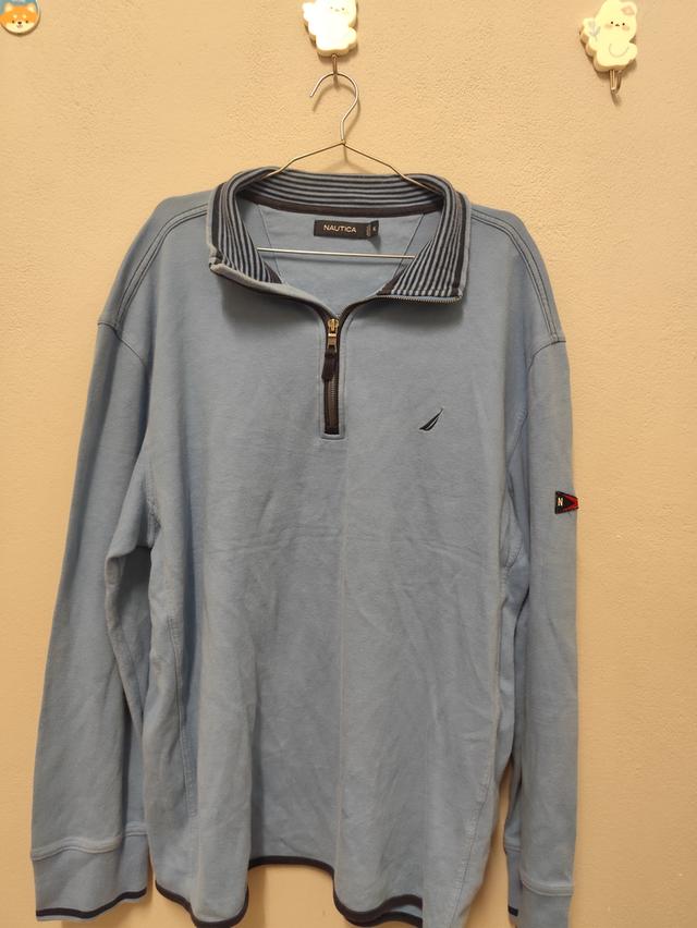 เสื้อแขนยาว Nautica Quarter-Zip Blue Sweater Nautical style -
