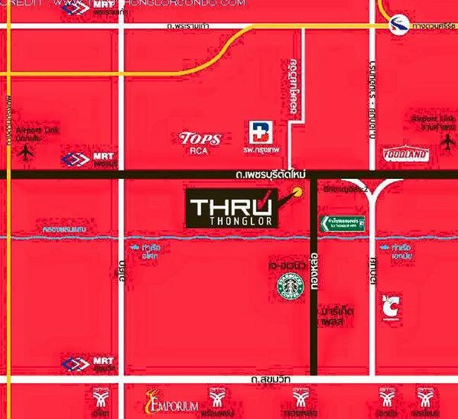 Condo Thru Thonglor (ขายต่ำกว่าราคาตลาดเยอะ เพียง 2.2 ลบ.) ห้อง 36 ตารางเมตร 1 ห้องนอน ชั้น4 พร้อมเข้าอยู่ 10