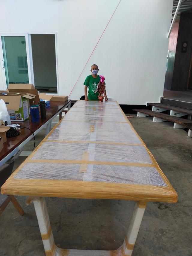 โต๊ะรับประทานอาหาร ยาว 4 เมตร (สั่งผลิตได้ตลอด) เพจ : Chat_Shop  5