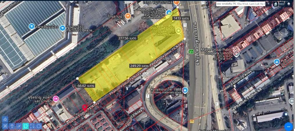 ที่ดินสวย 10ไร่เศษ ใจกลางธุรกิจ ติดถนนหหลโยธิน ใกล้เซียร์รังสิต ตลาด4มุมเมือง 6