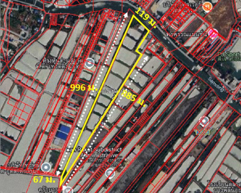 ขาย ที่ดิน ทำเลดี บริเวณชุมชนบ้านระกาศ อ.บางบ่อ เหมาะแก่การพัฒนาโครงการจัดสรร ถ.บางนา-ตราด 49 ไร่ 2 งาน 70 ตรว ผังเมือง
