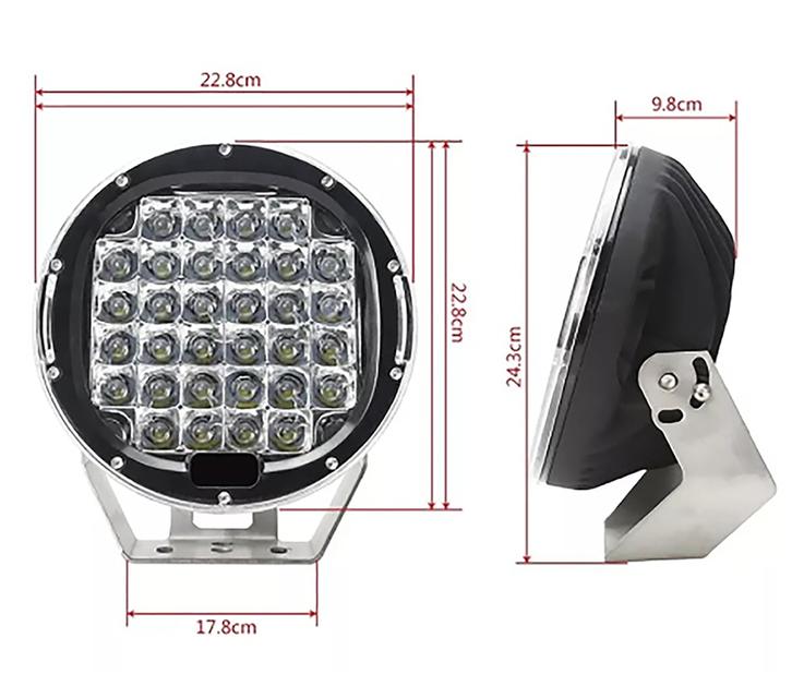 #ไฟสปอร์ตไลท์ LED ชิป 3030 CREE(US) กำลังขับ 96 วัตต์ ขนาด 9 นิ้ว รุ่น Driving Light 32 LED 12V-24V  ใช้สำหรับ รถออฟโรด SUV UTV เรือยอร์ช  เรือประมง