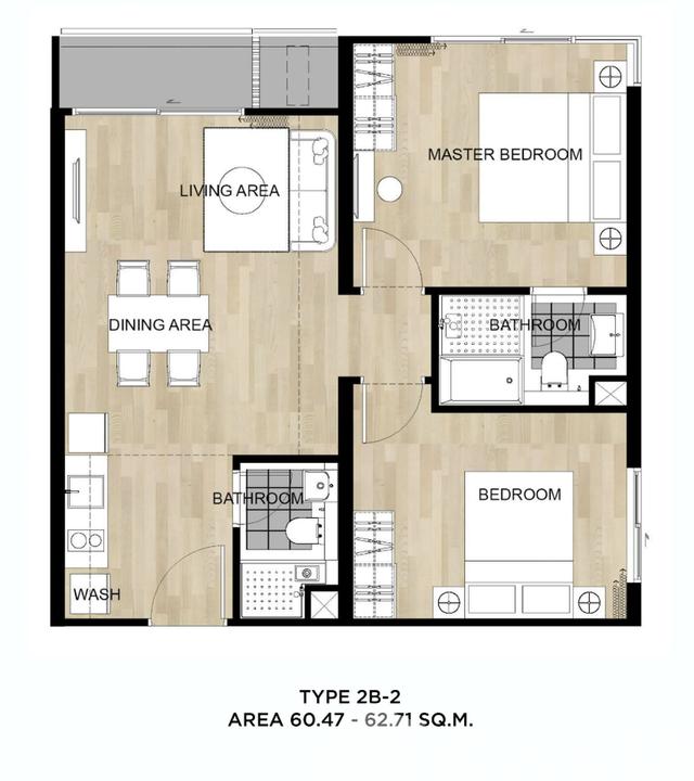 2BR blossom condo @ sathorn - chreonrat  5