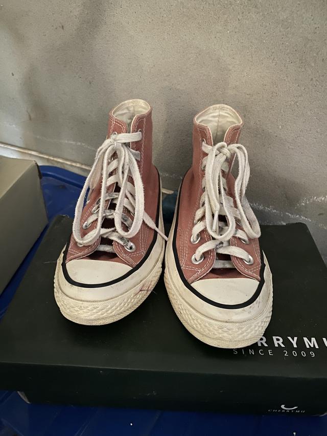 converse มือสอง Converse Chuck Taylor All Star 1970s Vintage Canvas High Top สีชมพู