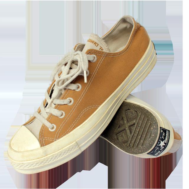 CONVERSE รองเท้าผ้าใบมือสอง สีเหลืองทอง สภาพเหมือนใหม่ จัดส่งฟรี!!! เก็บปลายทาง 8