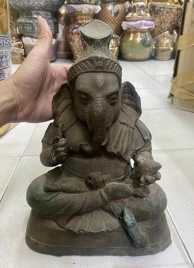 พระพิฆเนศโบราณ ขนาด9นิ้ว ทองเหลือง องค์พระพิฆเนศ 2