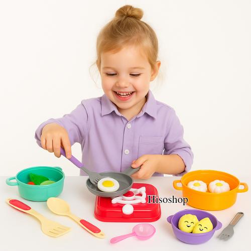 Kids Cooking Set ชุดครัวของเล่นสำหรับเด็กพร้อมเตา ของเล่นทำอาหาร และอุปกรณ์ครบเซ็ต เสริมพัฒนาการทางด้านความคิดสร้างสรรค์