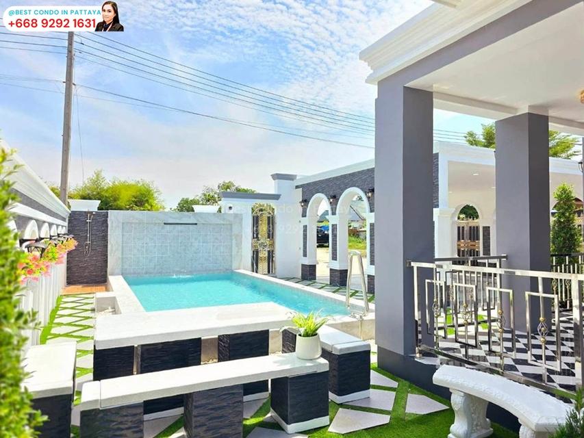 ✨ บ้านสไตล์ลักชูรี่ 4 ห้องนอน ใกล้อ่างมาบประชัน #รหัสทรัพย์466 ✨  2