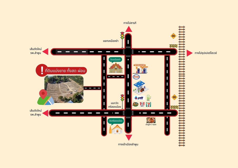 ขาย ที่ดินเปล่า พร้อมขาย ถนน เจริญราษฎร์ เหมืองง่า เมือง ลำพูน 4