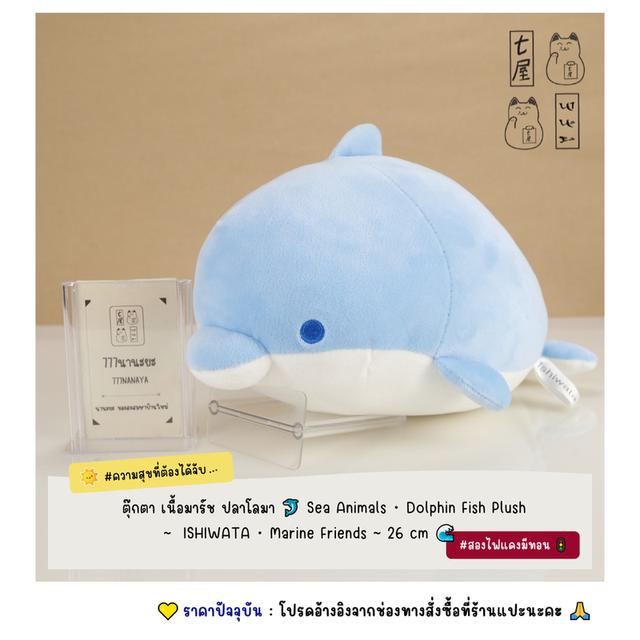ตุ๊กตา เนื้อมาร์ช ปลาโลมา 🐬 Sea Animals・Dolphin Fish Plush ~ ISHIWATA・Marine Friends ~ Standard 26 cm 🌊