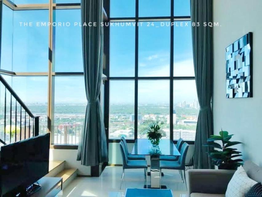 ให้เช่า คอนโด Duplex unit high floor river view ดิ เอ็มโพริโอ เพลส 83 ตรม. 1 bedroom in Sukhumvit 24 near BTS Phrompong 4