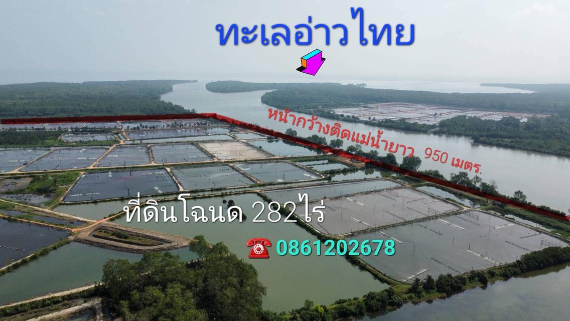 ขายที่ดินติดแม่น้ำติดทะเลอ่าวไทย 282ไร่