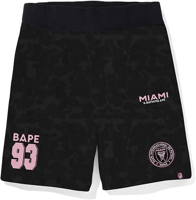 กางเกงขาสั้น BAPE® x Inter Miami CF sweat shorts สีดำ ชมพู