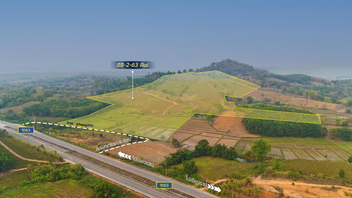 ที่ดินวิวภูเขา 88 ไร่ ติดถนนใหญ่ ทำเลอนาคตไกล แม่จัน  โอกาสพัฒนาได้หลายรูปแบบ!” 9
