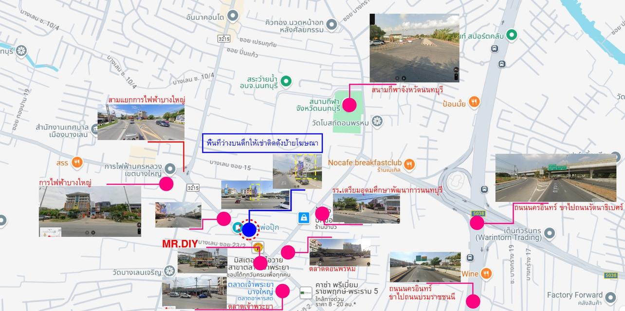 พื้นที่ว่างบนอาคารติดถ.บางกรวย-ไทรน้อยให้เช่าติดตั้งป้ายโฆษณา