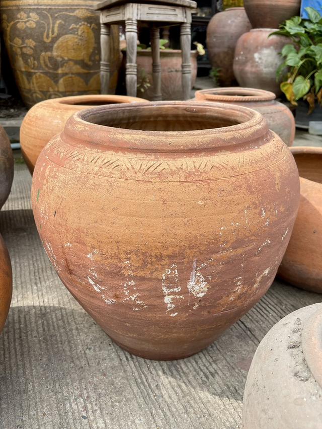 โอ่งแดง โอ่งดินแดง โอ่งโบราณ ขนาด40ซม เครื่องปั้นดินเผา
