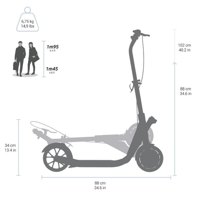 สกู๊ตเตอร์สำหรับผู้ใหญ่ รุ่น Commute 900  ( สีเทา )  2