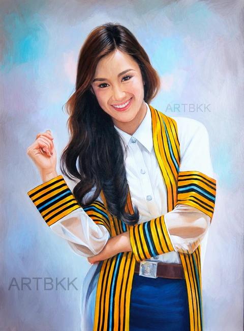 รับวาดภาพสีน้ำมันคนเหมือนเป็นของขวัญวันรับปริญญา