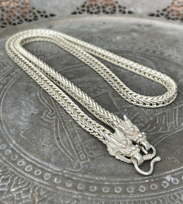 สร้อยคอเงิน สร้อยเงินเก่า หัวลายมังกร สร้อย