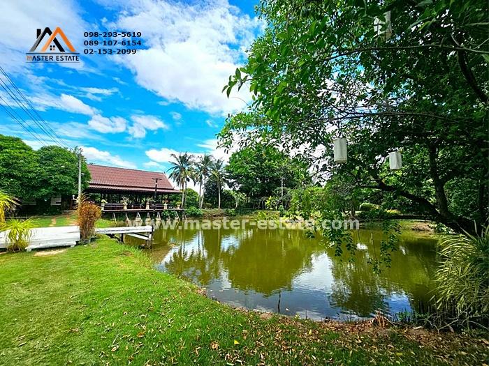 ที่ดินกาญจนบุรี 8-1-23 ไร่ พร้อมเรือนไทย + ร้านอาหาร + บึงบัว + บ่อปลาคราฟ และสิ่งปลูกสร้าง ร่มรื่น พร้อมดำเนินกิจการต่อ ห่างจากมอเตอร์เวย์ 6 กม.  7