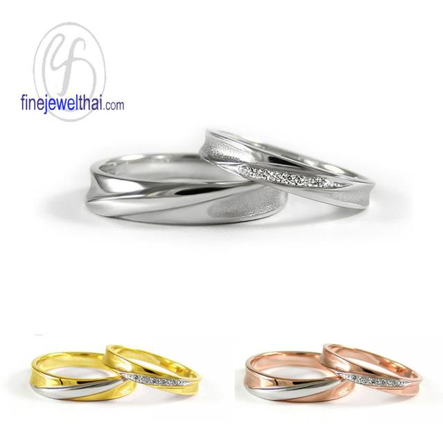 FineJewelThai | แหวนคู่ เงินแท้ แหวนเพชรแท้ แหวนแต่งงาน R1242_43di