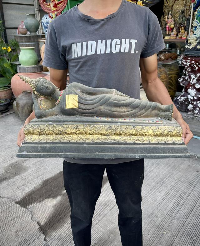 พระพุทธรูปปางไสยยาสน์ ทองเหลือง ขนาด20นิ้ว พระบูชาประจำวันอังคาร 5