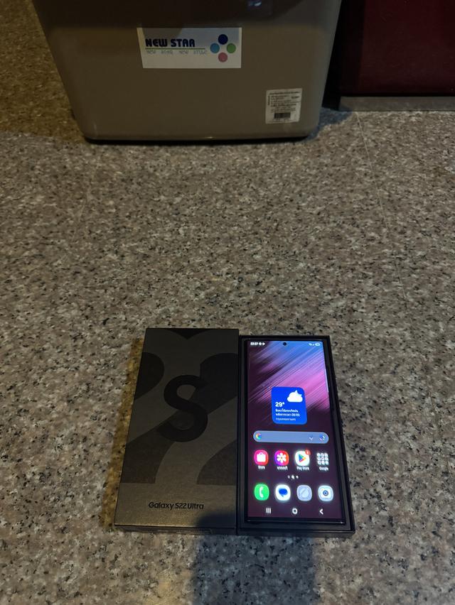 ขายSamsungS22UltraสีPhontom Black256กิ๊กRam12ยกกล่องอีมี่ตรงสภาพสวยๆใช้งานดีทุกๆฟังชั่นถูกๆ