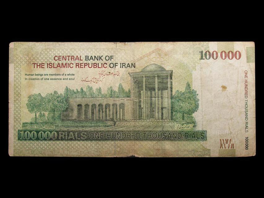 ธนบัตรอิหร่าน ชนิดราคา 100,000 RIALS (รีล)  2