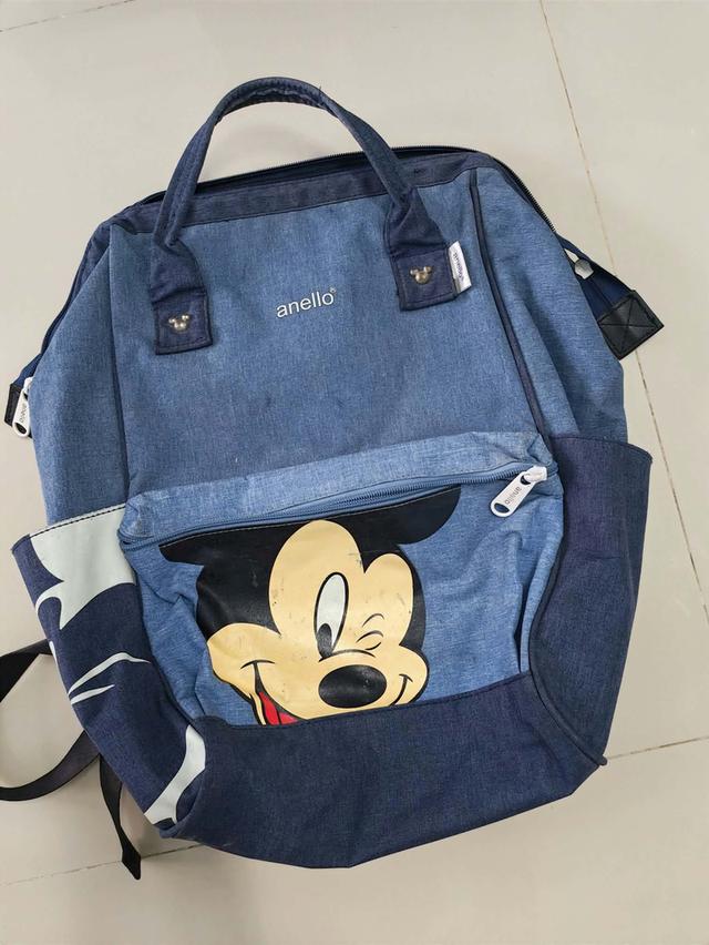 กระเป๋าเป้ anello ลาย Mickey Mouse (ผ้ายีนส์)