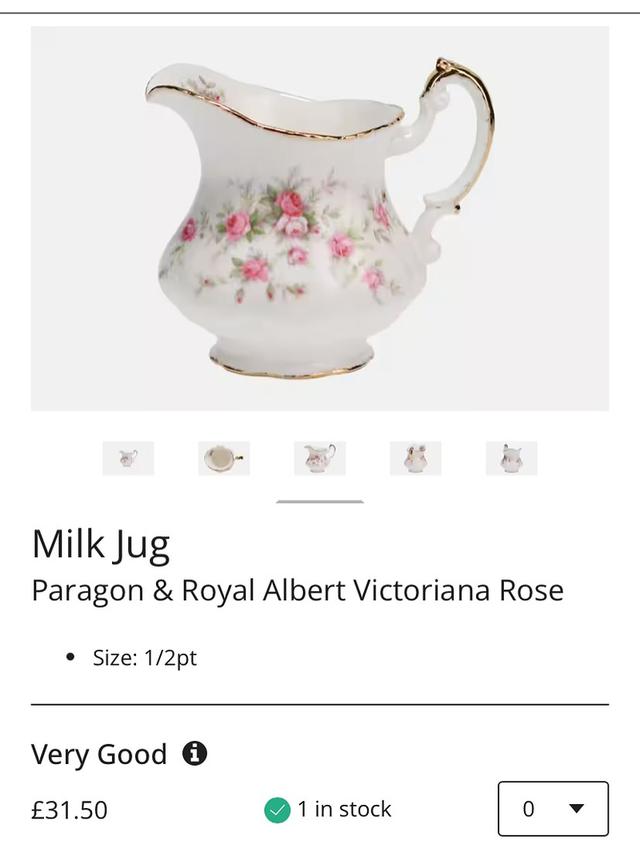 แก้วเทนม porcelain งานยุโรปเก่า Paragon & Royal Albert Victoriana Rose 7