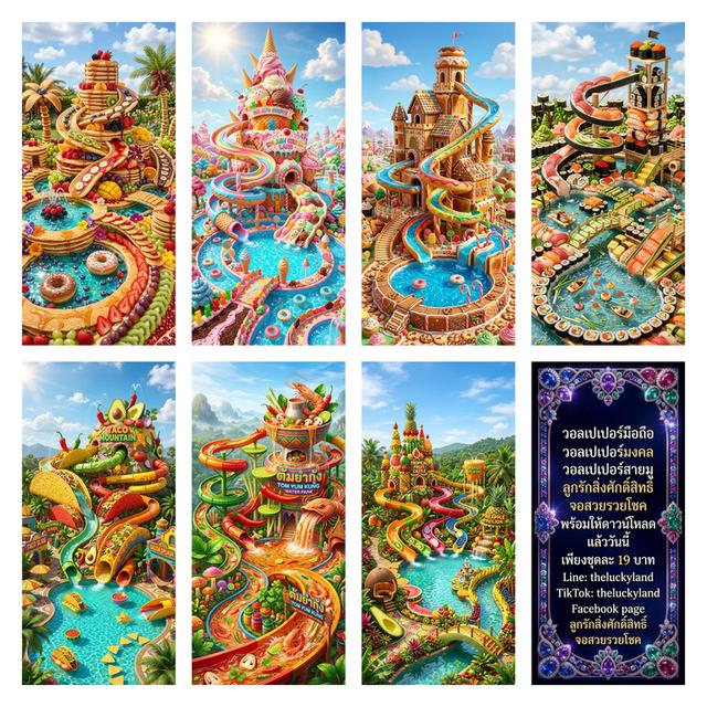 วอลเปเปอร์มือถือ วอลเปเปอร์โทรศัพท์ ภาพชุดสถาปัตยกรรมอัญมณีแห่งโชคลาภ วอลเปเปอร์มงคล Lucky Mobile Phone Wallpaper