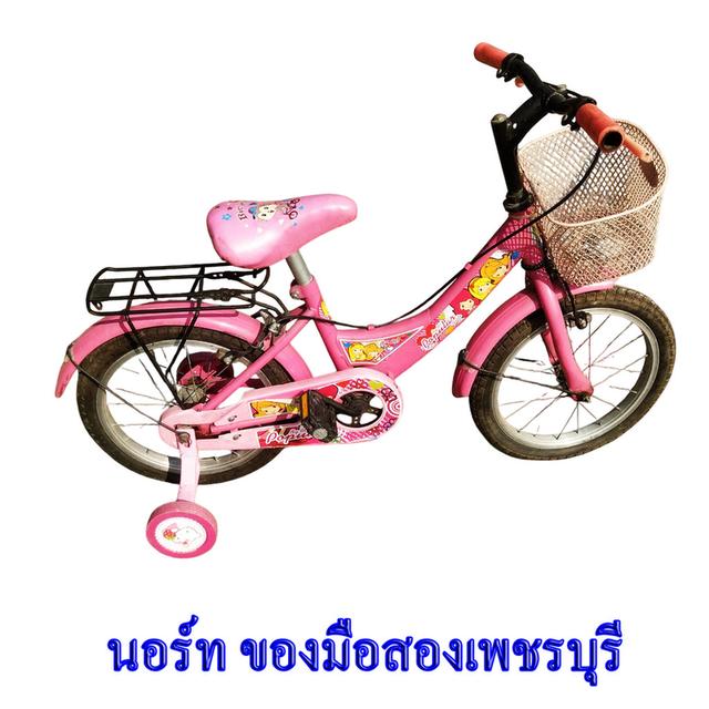 จักรยานมือสอง สีชมพูสำหรับเด็กหัดปั่นจักรยาน