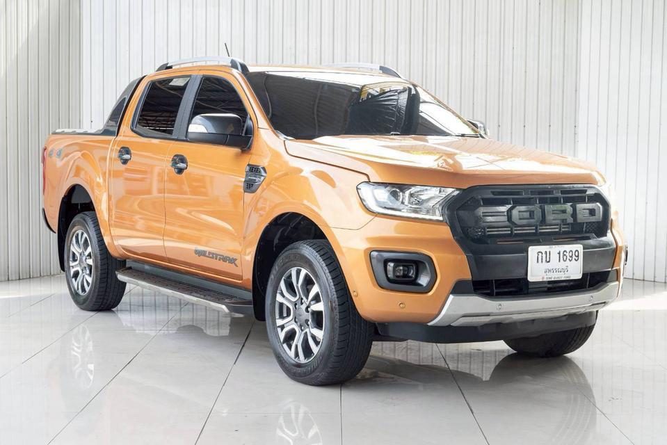 #FORD RANGER, 2.0 BI-TURBO WILDTRAK 4WD ปี 2019 สีส้ม �โฉม DOUBLE CAB รถสวยมือเดียวป้ายแดง ไมล์น้อย 130,290 km.ราคาขาย 558,000
