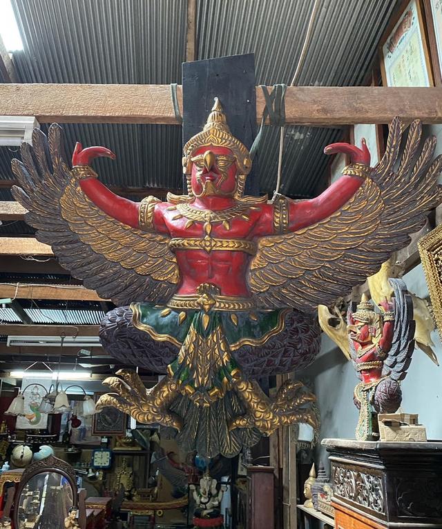 ครุฑไม้แกะสลัก องค์ใหญ่ ขนาด120ซม พญาครุฑไม้สัก