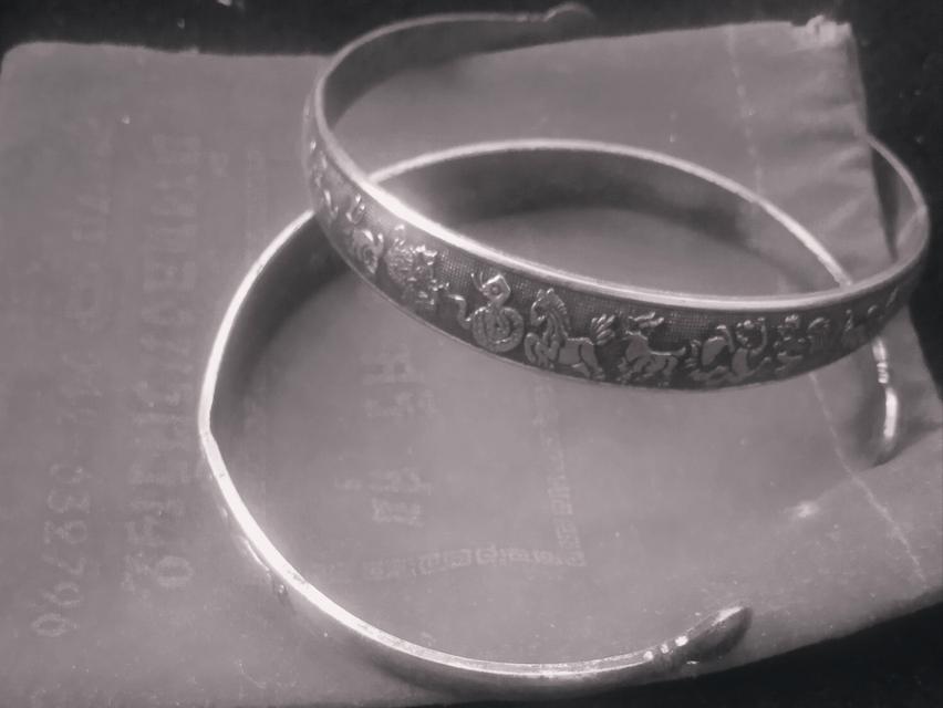 กำไลข้อมือเงินชุบเงินโบราณ
