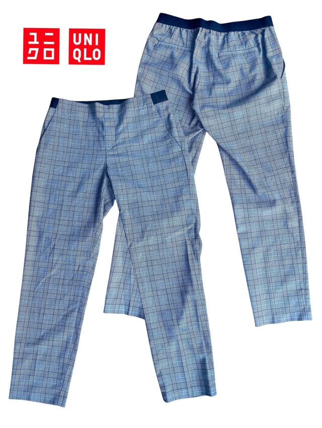 Uniqlo EZY Pantsผ้าลายตารางสวยๆ เอวยางยืด