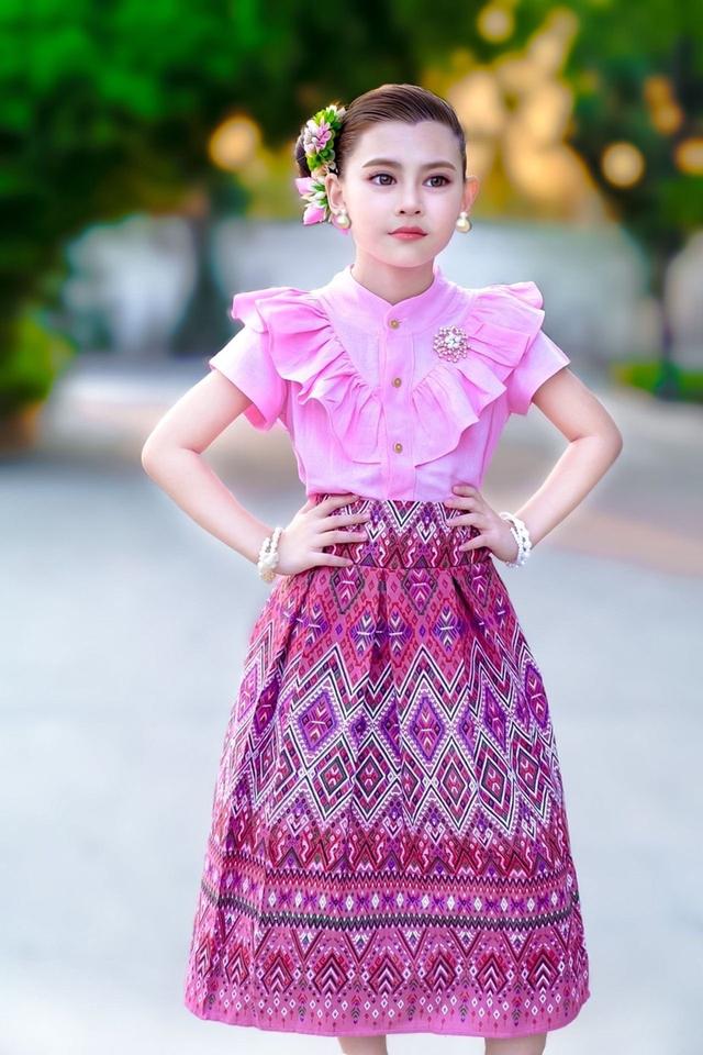 ชุดไทยเด็กหญิง setเสื้อกับกระโปรง 3