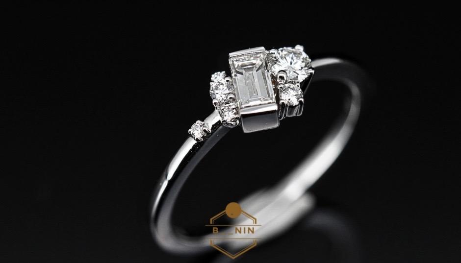 แหวนเพชร 18k white gold AzMyhx