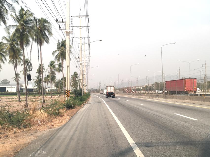 ขายที่ดินติดถนนคู่ขนานมอเตอร์เวย์ ทล.7 เนื้อที่ 29.5ไร่ บางพระ ศรีราชา ชลบุรี ขาเข้ากรุงเทพ ที่ดินหน้ากว้าง 288เมตร ลึก 300เมตร ทำเลดี 1