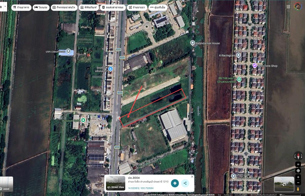 ประกาศให้เช่าที่ดินทำเลดี ตำบล รังสิต คลอง 7 อำเภอธัญบุรี ปทุมธานี ถนน ปท.3004 2