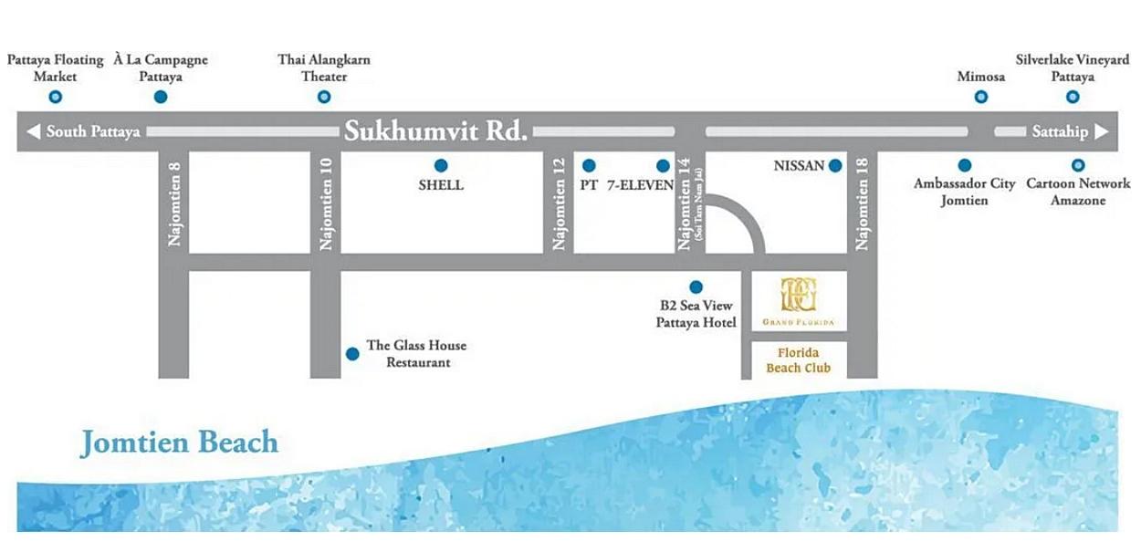 ขายราคาพิเศษ คอนโดติดชายหาด Grand Florida Pattaya ห้องสุดท้ายชั้น1 เชื่อมสระใหญ่ มีจากุซซี่ส่วนตัว ใกล้คลับเฮ้าส์ ตกแต่งครบ 12